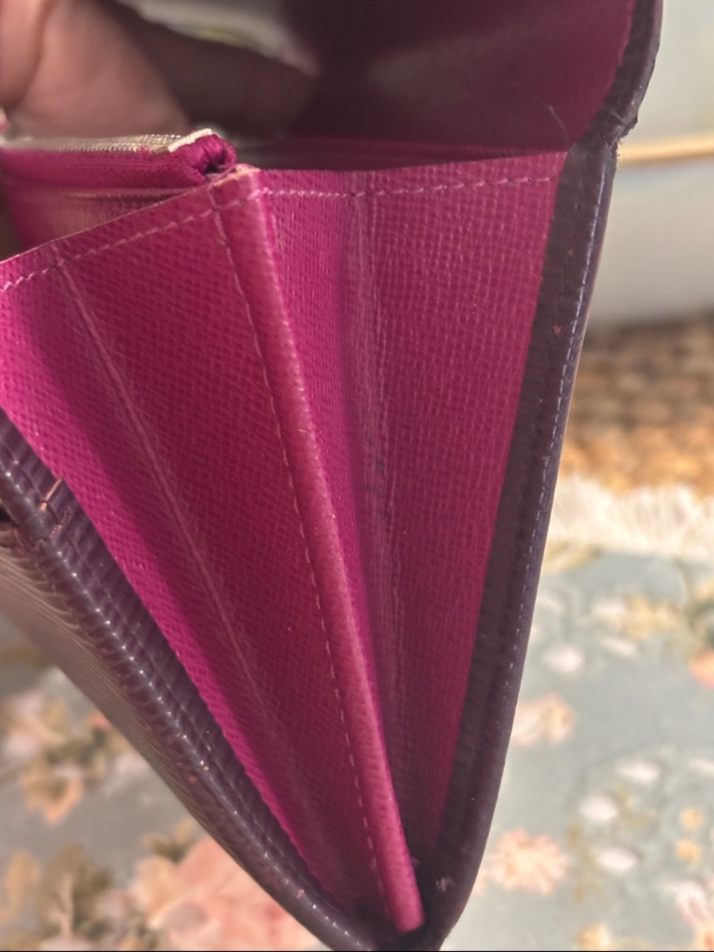 Louis Vuitton Plum Epi Leather Wallet w/COA - Picture 10 of 14